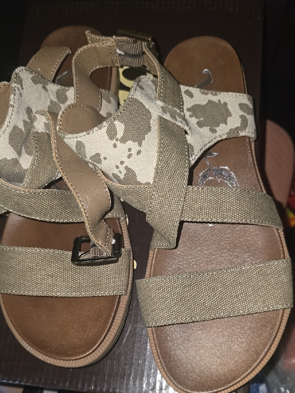 Very G Tan Canvas Strappy Sandals
